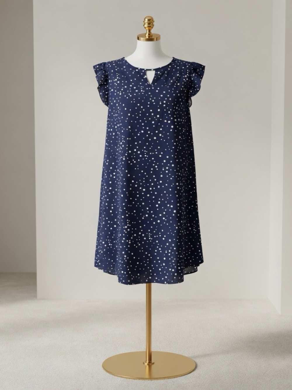 Blue and White Polka Dot Dress by Shein is a 2XL